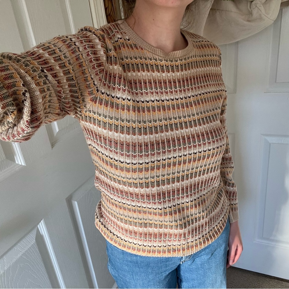 Alfred Dunner Striped Knit Sweater